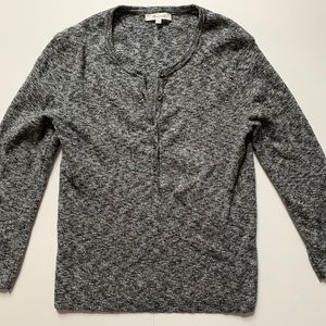 Madewell Heather Grey Henley Sweater